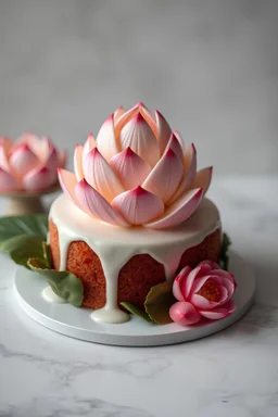 i want to generate an image for my blog lotus three milk cake with ai. write some epic cool image ai generation prompts.