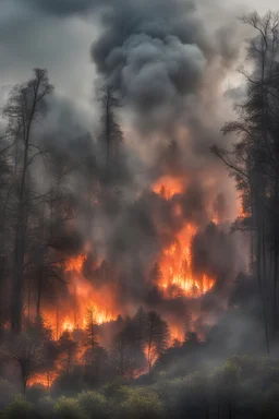 The greenhouse effect causes hot, dry, and forest fires in the global climate