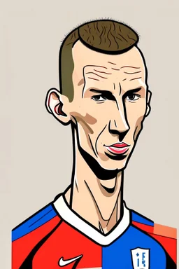 Ivan Perišić Croatian football player cartoon 2d