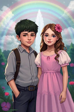 A BOY AND A GIRL IN “The Secret of the Rainbow Fountain”