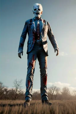 Ultra realistic image, joe biden zombie, zombie performance, skull, blood, torn arm, night, walking twisted, waist up view, thriller style, dark ambient, highly detailed, White House background, concept art, unreal engine 5, god rays, ray tracing, RTX, night lighting, ultra detail, volumetric lighting, 3d, finely drawn, high definition, high resolution.