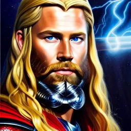 ultra detailed fullbody Portrait in oil on canvas of Thor from Marvel comics. with very long beard with asgardian Golden armor,with helmet ,extremely detailed digital painting, extremely detailed face,crystal clear Big eyes, mystical colors ,perfectly centered image, perfect composition,rim light, beautiful lighting, 8k, stunning scene,extremely sharp detail, finely tuned detail, ultra high definition raytracing, in the style of Simon Bisley and Paulo Lopes and Ken Kelley and Ohrai Noriyoshi