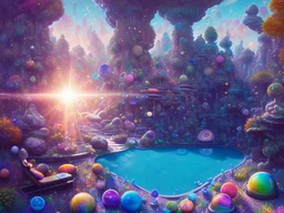 colorful underground crystal cosmic and galactic ambiance nature sky rocks sunny pool surreal, full of details, smooth, bright sunshine，soft light atmosphere, light effect，vaporwave colorful, concept art, smooth, extremely sharp detail, finely tuned detail, ultra high definition, 8 k, unreal engine 5, ultra sharp focus