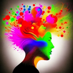 A mind with a variety of colorful thoughts .