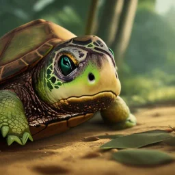 Cute turtle, league of legends, in the jungle, intricate detail, cinematic, 8 k, cel shaded, unreal engine, featured on artstation, pixiv, cartoon style