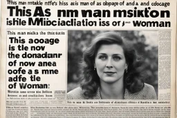 newspaper front page: title is "This man made a mistake in the dosage of his medication and is now a woman." the caption of the photo "Before (as a man) and After (same as a woman)"