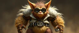 dandy fluffy bugbear scientist gremlin with huge stiff power pants exoskeleton