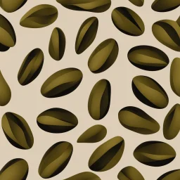 An olive kernel-inspired sculpture, rendered in a contemporary, abstract style.