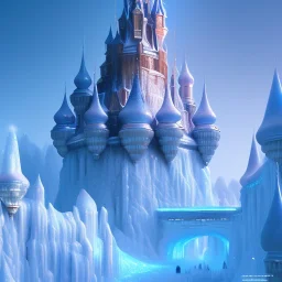 ice kingdom digital painting,a crystal - clear ice, majestic, ice fractal palace, zoom in ,realistic fantasy photograph hyper detailed, artstation, concept art