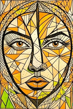 Circle and face and Triangle and lines and face style Marcelle Ferron