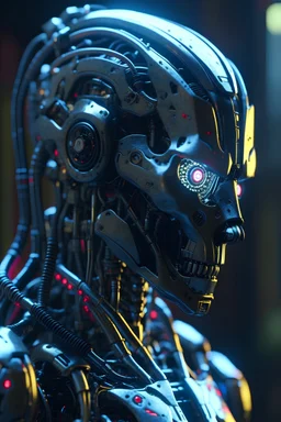 hyperrealistic cyberpunk robot. highly detailed digital art masterpiece, smooth cam de soft light, ground angle hd 8 k, sharp focus