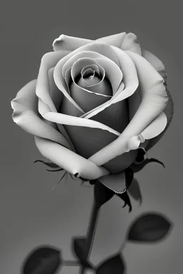 a single rose using multiple shades of grey