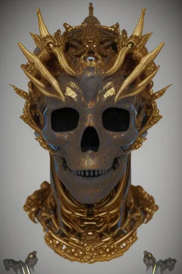 black male African alien, cracks in the voodoo head, wicked, diamond eyes, crown, blood, 8k, finely detailed, photo realistic, leopard style turquoise skull head gold dragon space alien rain skeleton gold teeth silver crown silver space suit spaceships