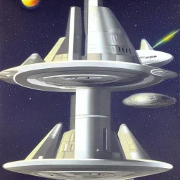 spaceships mix of star trek and star wars by magritte