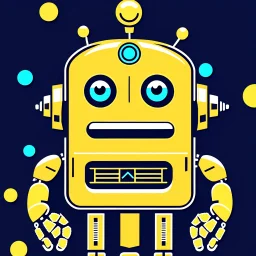 AI LOGO Robot simple, winking face happy