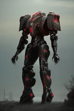 dark armor robot ai soldier mech dystopian scary gladiator predator monster