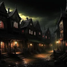 horror scene fantasy town