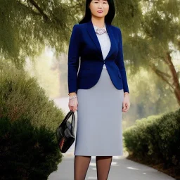 Full body portrait, painting, medium shot lady BusinessAttire