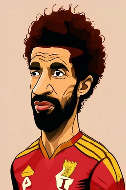 Mohamed Salah Egyptian football player cartoon 2d