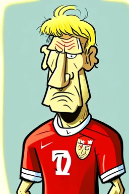 Erling Braut Holland Norwegian football player ,cartoon 2d