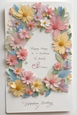 birhdaycard to a woman 62 years old no writeing flowers