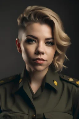 Portrait of Marsha May wearing a military uniform