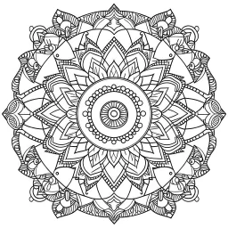 "Create a unique MANDALA. This mandala coloring sheet features strange and imaginative SHAPES, ensuring a realistic yet fantastical journey. Draw clean lines in a 3:4 aspect ratio on a white background, embracing minimalistic black lines and low-level black colors. Craft a coloring page with perfect, clear lines, avoiding repeated images, sketching, and thick black colors.