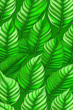 seamless banana leaf wallpaper pattern in vector lines