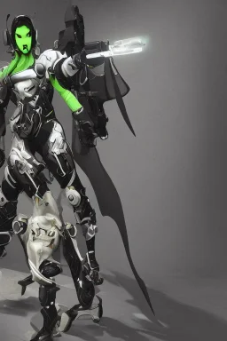 cyber ninja, black metal armor, futuristic suit, imperious, 8k resolution, overwatch, genji