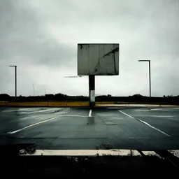 Minimal contemporary abstract oil paintings concrete desolate 1960s carpark. In the style of Justin Mortimer and Francis Bacon. road markings on tarmac.