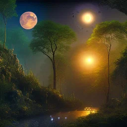  night landscape above the jungle