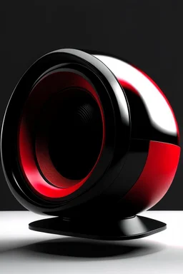 speaker, form inspired by flora and fauna , architecture form, modern design style and black and red color