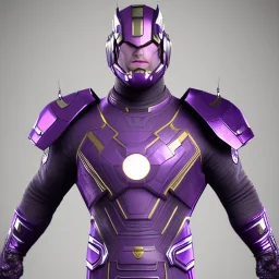 Cosmic super hero, purple costume,4k image, gray and purple colour costume