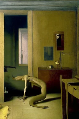 a chimera in a liminal room depicted by balthus