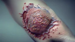 elbow with herpes photorealistic