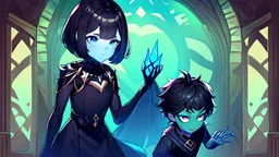 Vajra was diminutive, with olive skin, short black hair, and indigo blue eyes. She was quite young