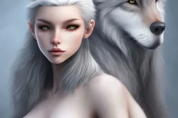 grey haired wolf girl