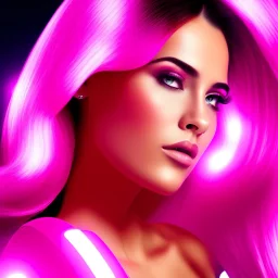 cyberpink, head, woman, portrai, tron