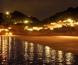 romatik night beach whit rain