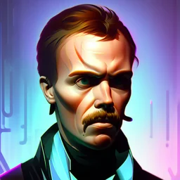 Futuristic, cyberpunk, Friedrich Nietzsche,