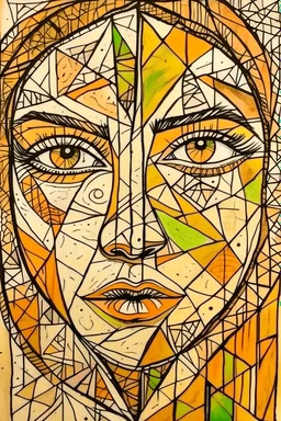 Circle and face and Triangle and lines and face style Marcelle Ferron