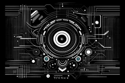 techno music simple black and white