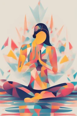 Abstract woman doing yoga