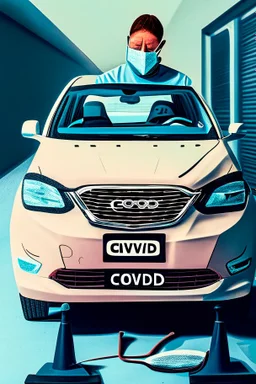 giving a car covid test