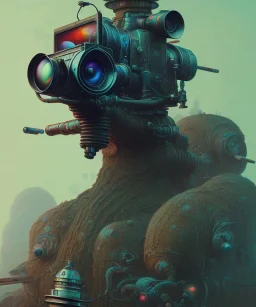 Camera., concept art, hyper detailed, asaf hanuka, dan mumford, post-apocalyptic, oil on canvas