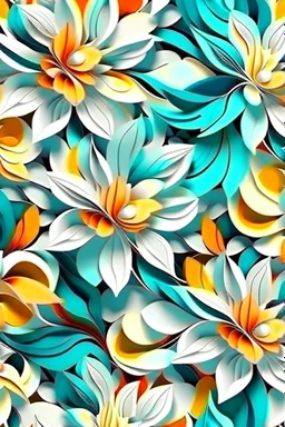 flowers floral pattern in the style of Georgia O’Keeffe 3d