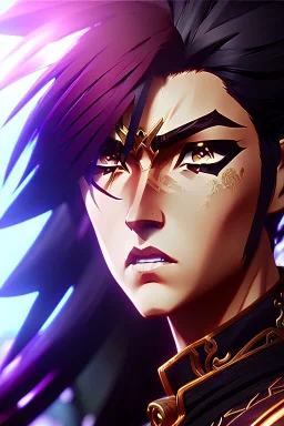 Amazon anime warrior, waist up portrait, 8k resolution, intricate details, ornate details, soft lighting, vibrant colors, retroanime, masterpiece, intricate eyeliner, dark eyeshadow, eyes, wild hair, intricate tattoos