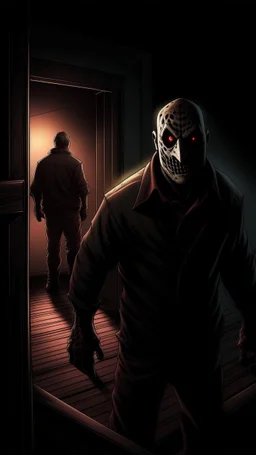 In this exciting chapter, a defining and terrifying moment is described to us when Jason sat in the living room one night. The description shows the feeling of being strongly drawn towards the top floor, where Jason is forcefully forced to turn to him. A closed door protrudes in front of him, and when it is quickly opened, a dark and twisted entity appears, which creates an unenviable tension. Eyes shining with red light and a mocking smile personify mystery and horror, reinforcing doubts about