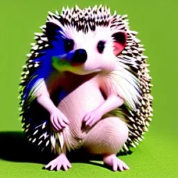 cute hedgehog with humanlike body standing on legs adorable and kidlike