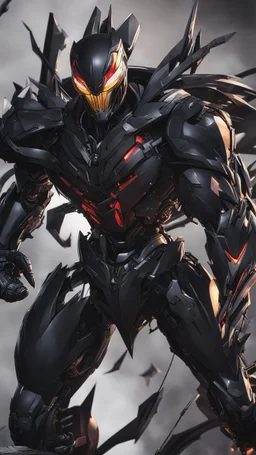 Venom with no eyes mix with machine in solo leveling shadow artstyle, transformers them, intricate details, highly detailed, high details, detailed portrait, masterpiece,ultra detailed,best quality